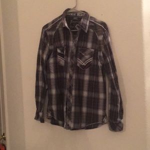 Men’s plaid button shirt Buckle Black Label Medium